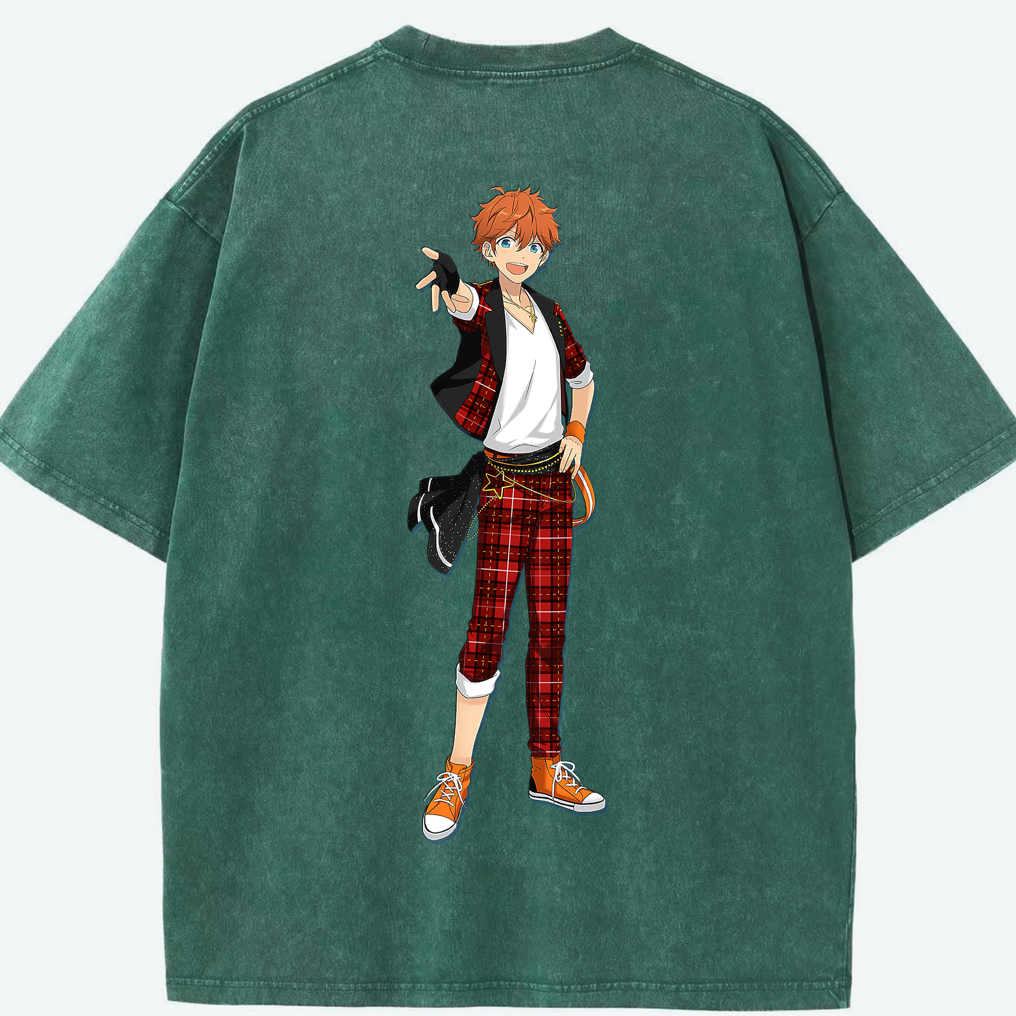 （画像用） あんさんぶるスターズ! Ensemble Stars 綿100% ヴィンテージ風 半袖Tシャツ（背面プリント）